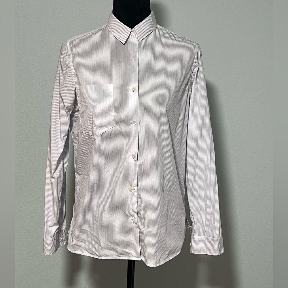 DEMYLEE Pin Stripe Linen Dress Shirt - M